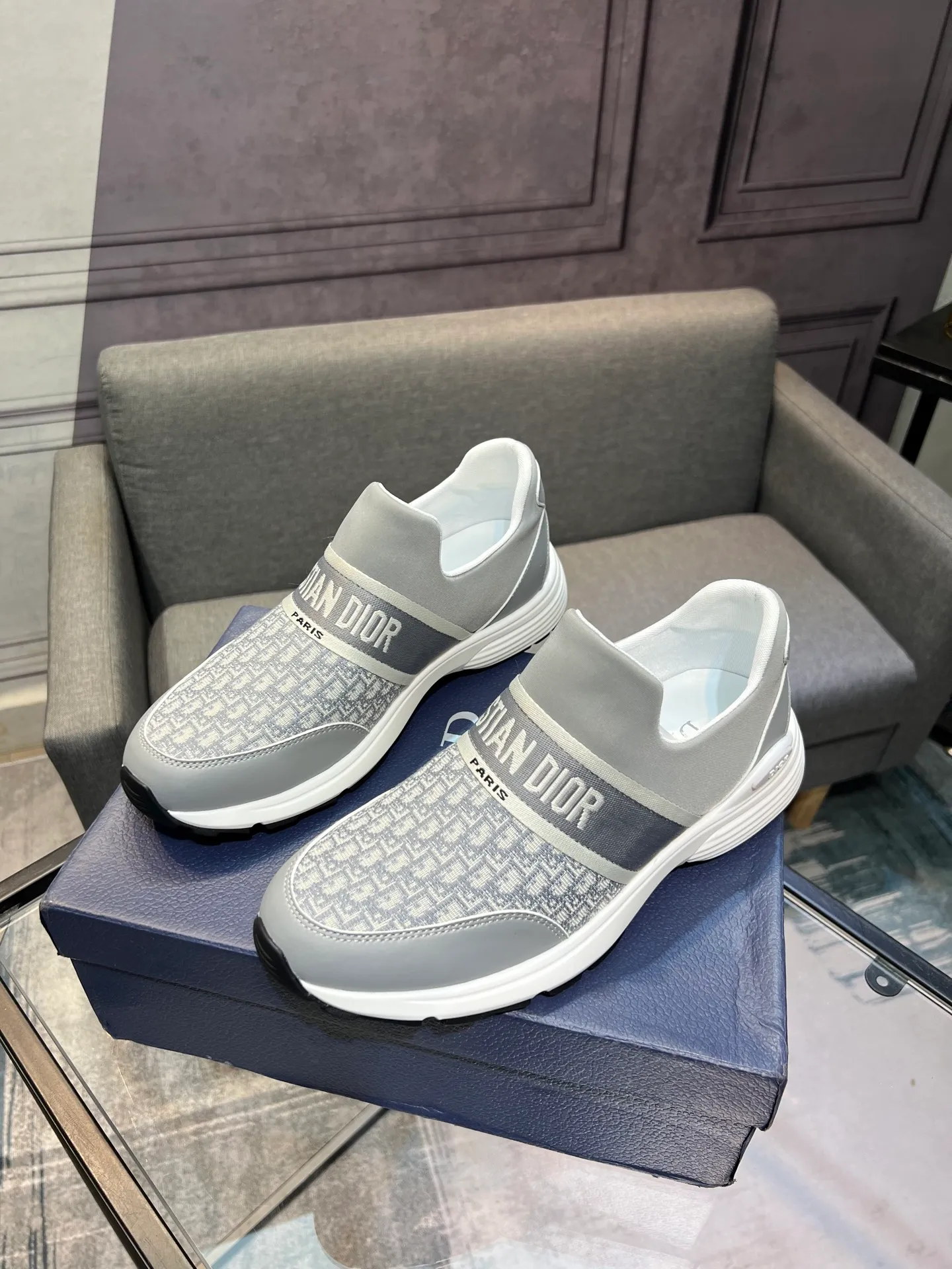 Men's shoes 💰420 [Dior] popular men's shoes, cowhide material splicing, mesh lining, original factory special sole, 38-45 (45 customized, non-refundable)